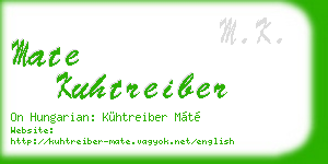mate kuhtreiber business card