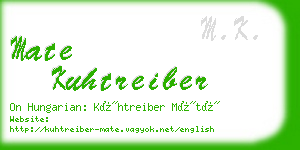 mate kuhtreiber business card